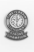 1" Stroke Thrombolytic Lapel/Badge Pin – Silver, 45-Min Door-to-Lytic Time, Magnetic Back